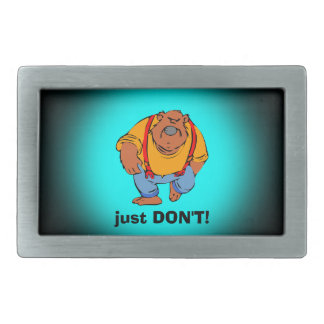 Grumpy Bear in Bib Overalls - Just DONT Belt Buckle