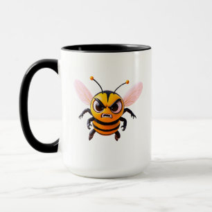 Grumpy Bee Character Art Mug