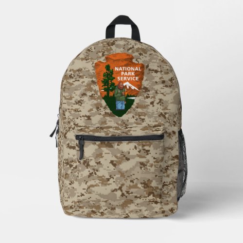 Grumpy Bigfoot Morning Coffee National Park Servic Printed Backpack