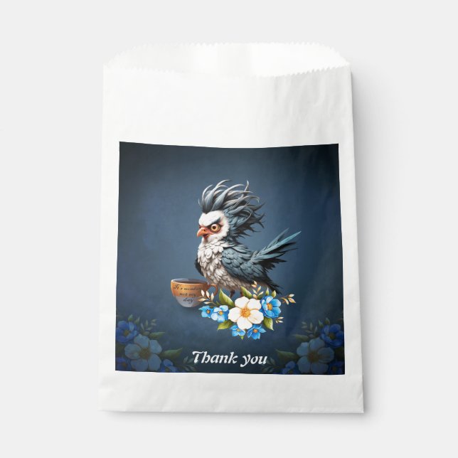 Grumpy Bird on Monday.  Favor Bag (Front)