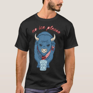Grumpy Bison No Ice Please - American Flag Bandana T-Shirt