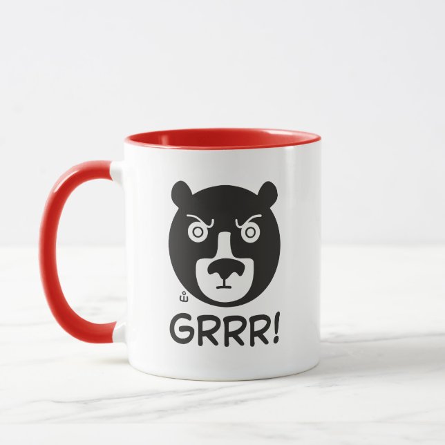 Grumpy Black Bear Coffee Mug (Left)
