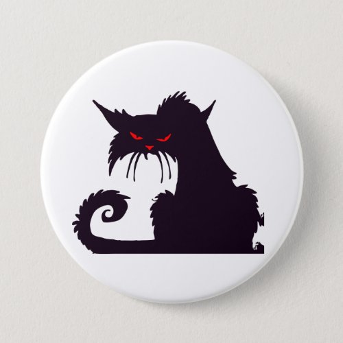 Grumpy Black Cat Button