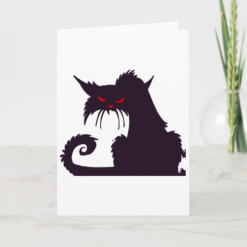 Grumpy Black Cat Greeting Cards