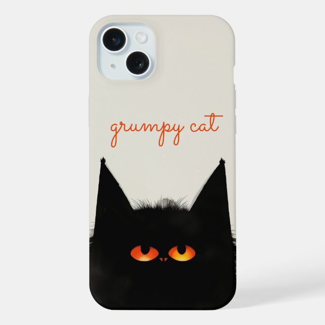 Grumpy Black Cat Iphone Case (Back)
