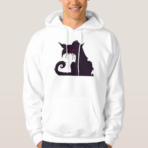 Grumpy Black Cat Mens Hoodie