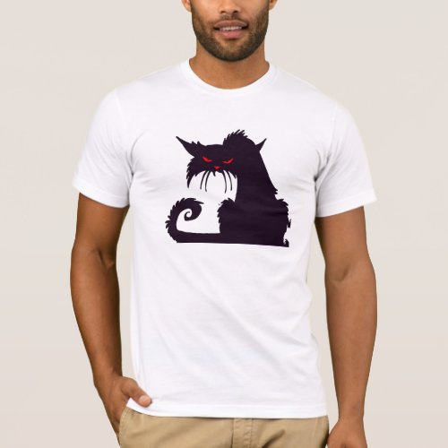 Grumpy Black Cat Mens T_Shirt