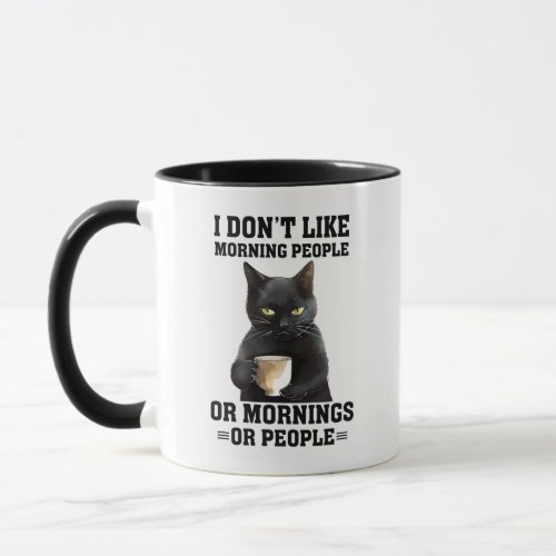 Grumpy Black Cat Mug