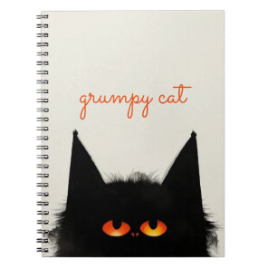 Grumpy Black Cat Notebook