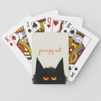 Grumpy Black Cat Playing Cards