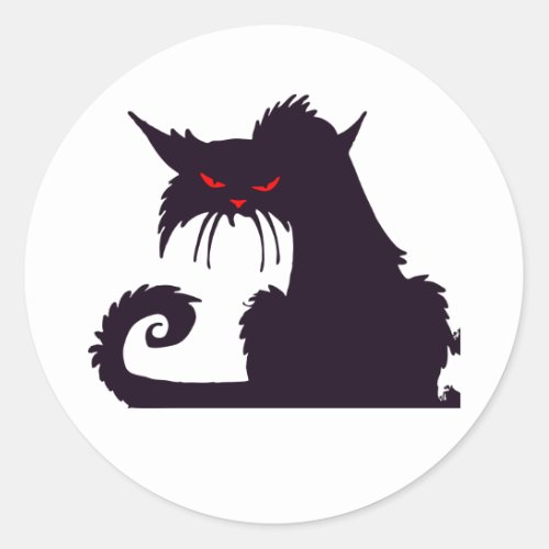 Grumpy Black Cat Stickers