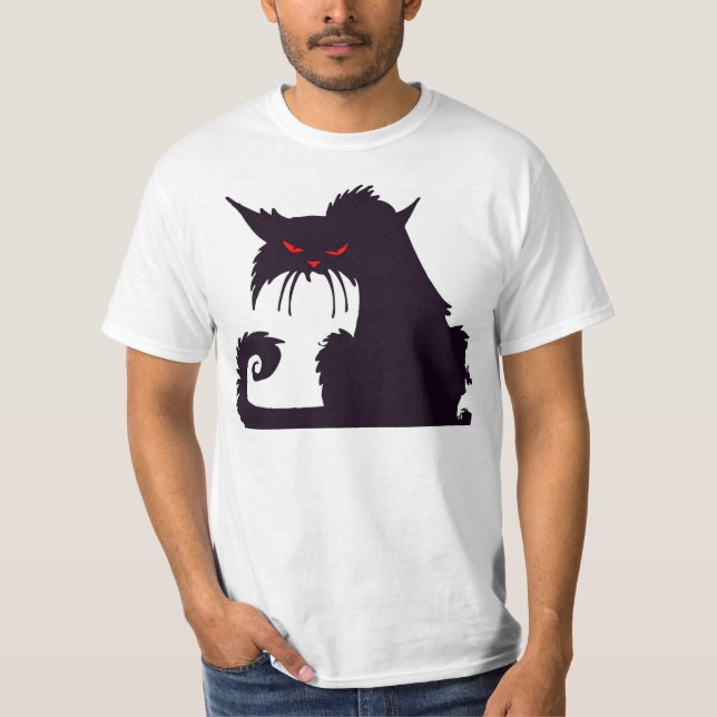 Grumpy Black Cat T-Shirt (Front)