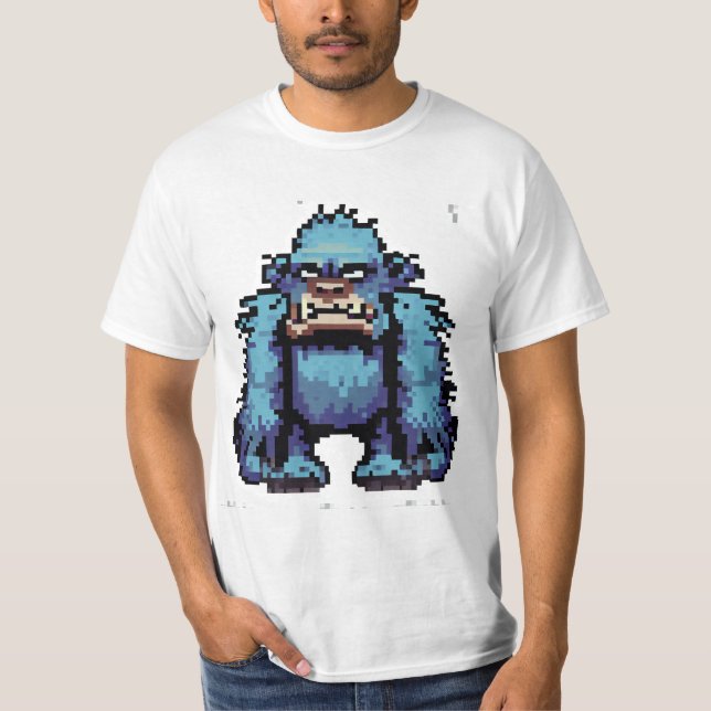 Grumpy Blue Sasquatch Variant 2 T-Shirt  (Front)