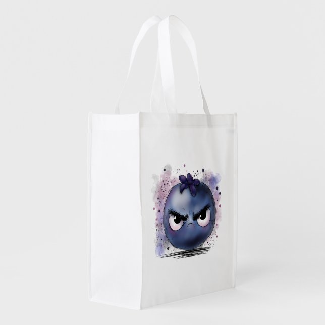 Grumpy Blueberry Grocery Bag (Back Side)
