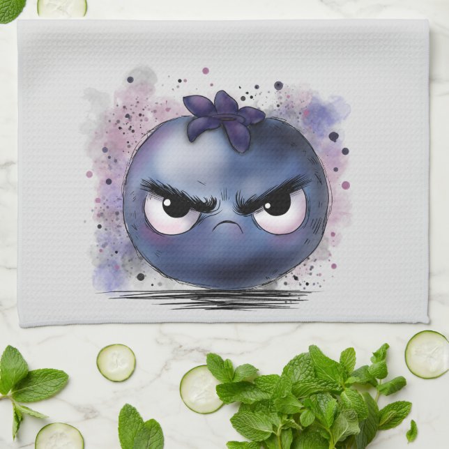 Grumpy Blueberry Kitchen Towel (Folded)