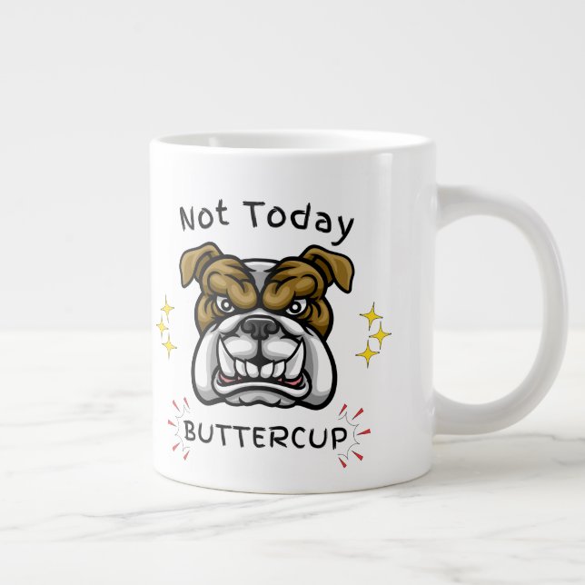 Grumpy Bulldog Cup, Dog Lover Gift Idea, Pet Humor Giant Coffee Mug (Right)