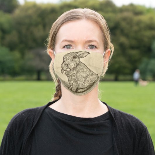 Grumpy Bunny Adult Cloth Face Mask (Outside)