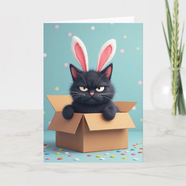 Grumpy Bunny Friend Funny Card (Front)