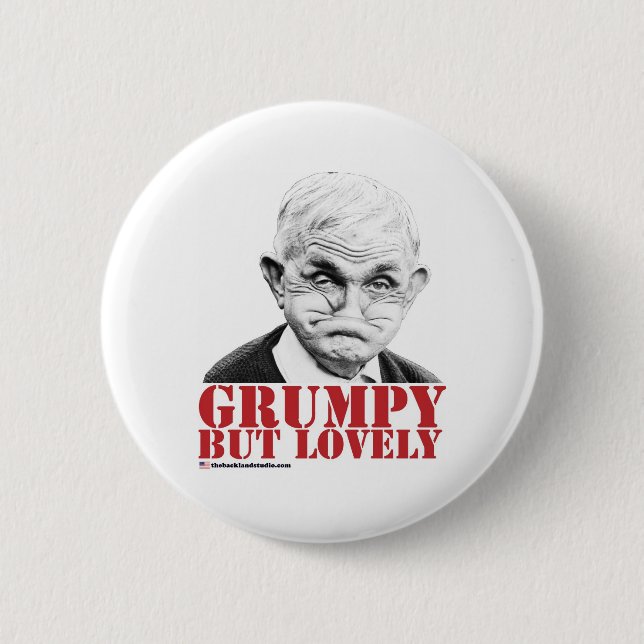Grumpy But Lovely Pinback Button (Front)