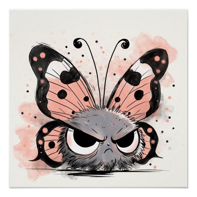 Grumpy Butterfly Poster (Front)