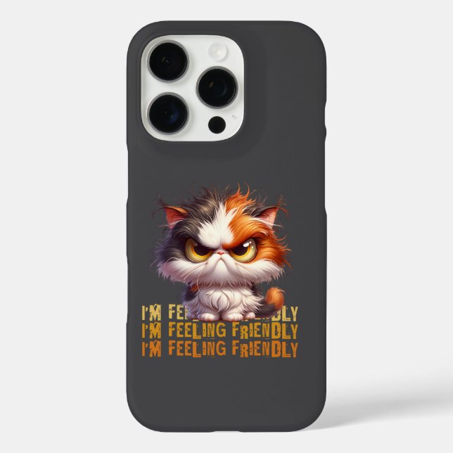 Grumpy Calico Cat and funny quote Case-Mate iPhone Case (Back)