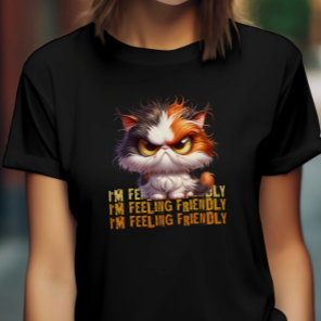 Grumpy Calico Cat and funny quote T-Shirt
