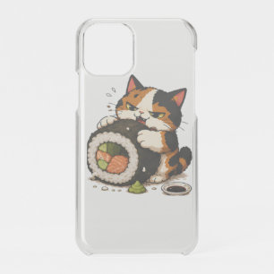 Grumpy Calico Cat Sushi Lover iPhone 11 Pro Case