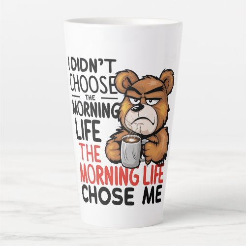 Grumpy Cartoon Bear Latte Mug