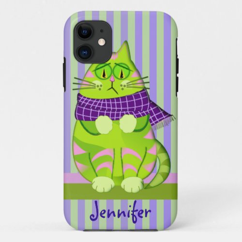 Grumpy cat and Custom Name iPhone 11 Case