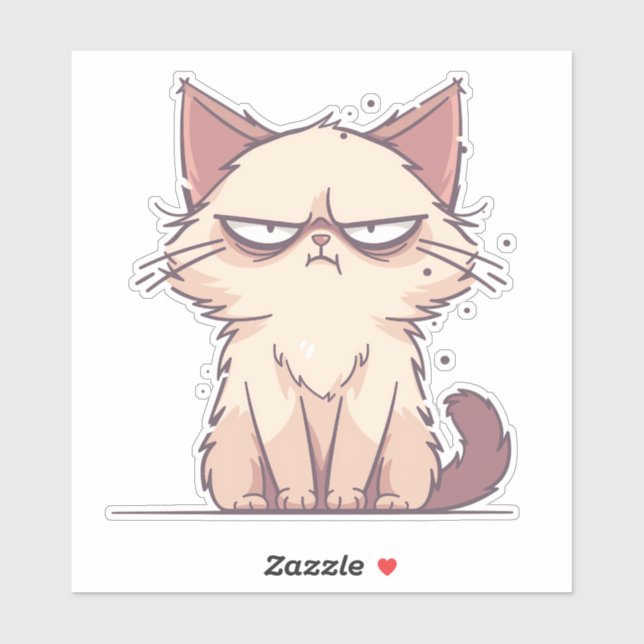 Grumpy Cat Anime Chibi Meme Sticker (Sheet)