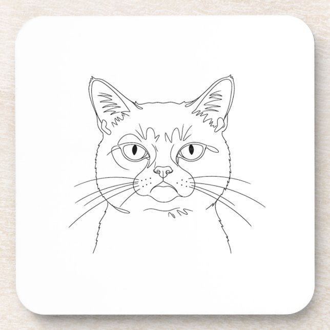 Grumpy cat beverage coaster (Front)