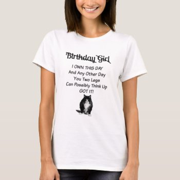 Grumpy Cat Birthday Girl T-shirt by Cats_Eyes at Zazzle