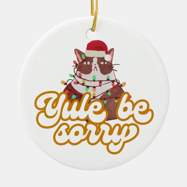 Grumpy Cat Ceramic Ornament  (Front)