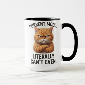 Grumpy Cat Current Mood Funny Quote Mug