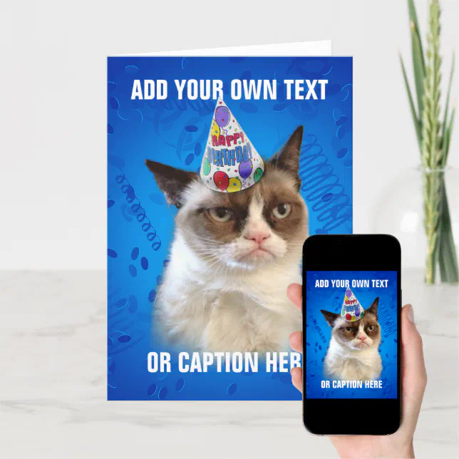 Grumpy Cat Customizeable Happy Birthday Card 