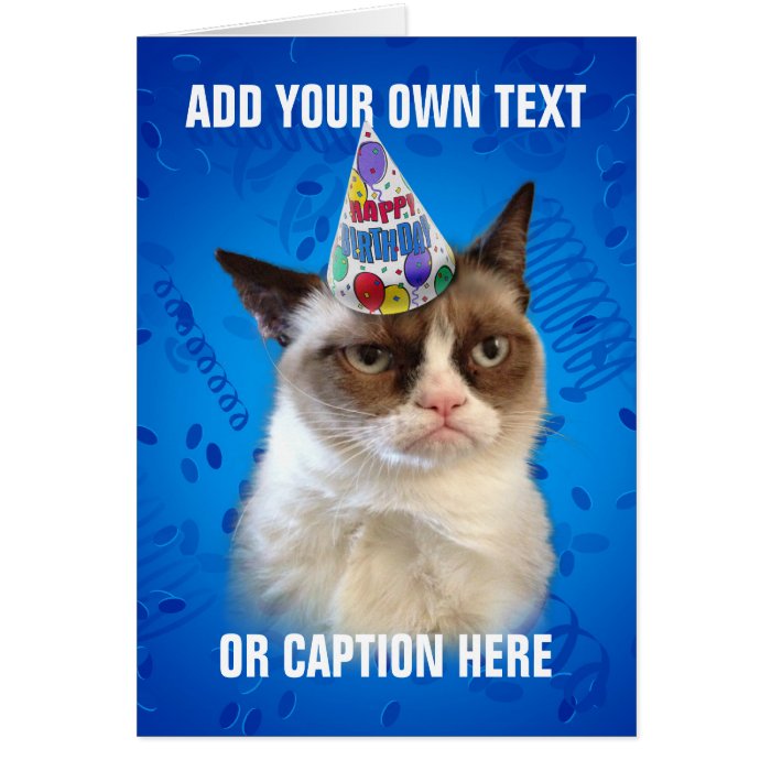 Grumpy Cat Customizeable Happy Birthday Card | Zazzle