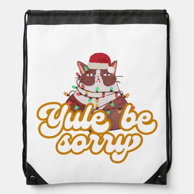Grumpy Cat Drawstring Backpack (Front)