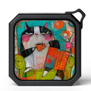 Grumpy Cat Drinking Coffee In Armchair Bluetooth Speaker