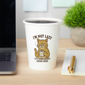 Grumpy Cat Energy-Saving Mode Paper Cup Design