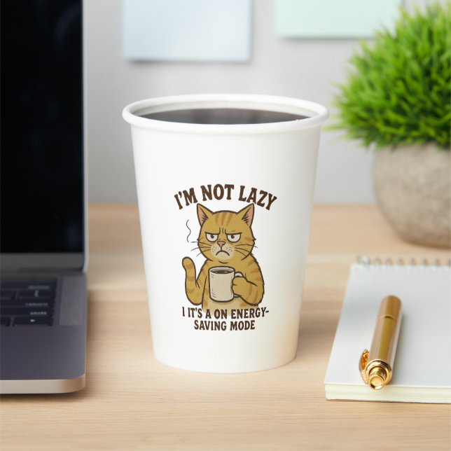 Grumpy Cat Energy-Saving Mode Paper Cup Design (Insitu)