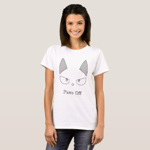 Grumpy Cat Face T-Shirt - ‘Paws Off!’