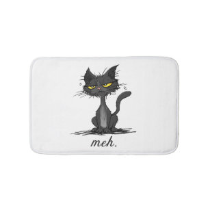 GRUMPY CAT - Funny Meh Cat - Crazy Cat Lady Gift Bath Mat