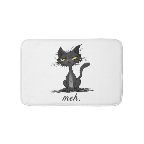 GRUMPY CAT _ Funny Meh Cat _ Crazy Cat Lady Gift Bath Mat