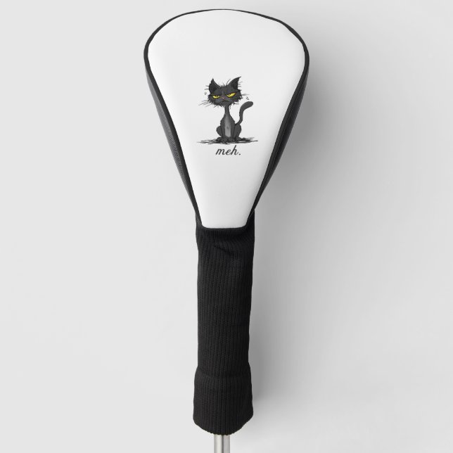 GRUMPY CAT - Funny Meh Cat - Crazy Cat Lady Gift Golf Head Cover (Front)