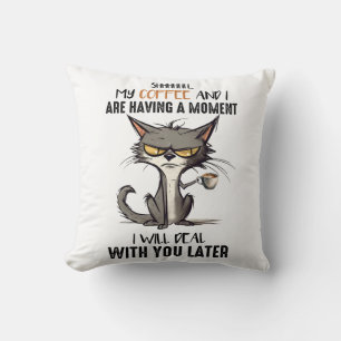 Grumpy Cat Funny Saying Throw Pillow
