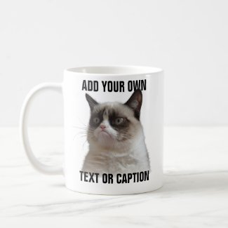 Grumpy Cat Glare - Add your own text Mugs