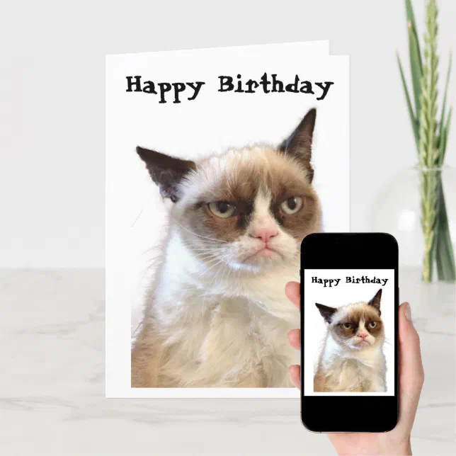 Grumpy Cat Happy Birthday Card | Zazzle