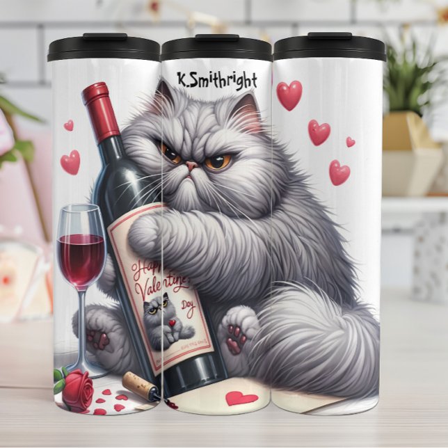 Grumpy Cat Hugging Wine Bottle (Creator Uploaded)