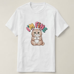 Grumpy Cat "I'm Fine" Funny Cartoon Shirt
