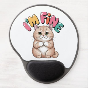 Grumpy Cat "I'm Fine" Funny Cartoon Shirt Gel Mouse Pad